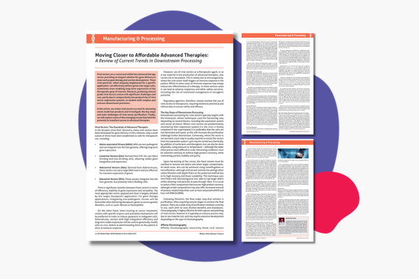 Moving Closer to Affordable Advanced Therapies: A Review of Current Trends in Downstream Processing Image